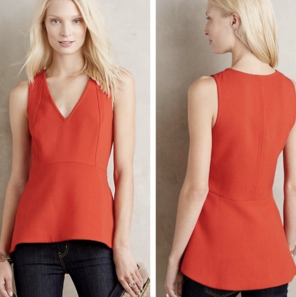 Anthropologie Leifsdottir Red Sleeveless Top Size 6